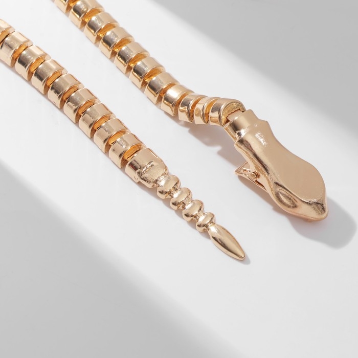 Колье металл &laquo;Змея&raquo; застёжка-прищепка, цвет золото, 48 см