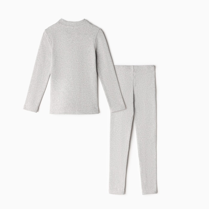 Термобелье для девочки (лонгслив, легинсы) цвет серый меланж, рост 146 Термобелье для девочки (лонгслив, легинсы) цвет серый меланж, рост 146