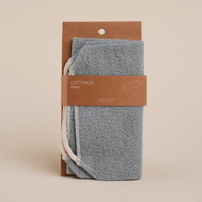 Мочалка - лента массажная SL Home &laquo;Ортика&raquo;, хлопок, 48&times;21 см, цвет серый