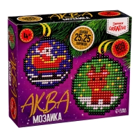 Аквамозаика &laquo;Шары с Дедом Морозом и оленёнком&raquo;, 2 фигурки, 809 шариков