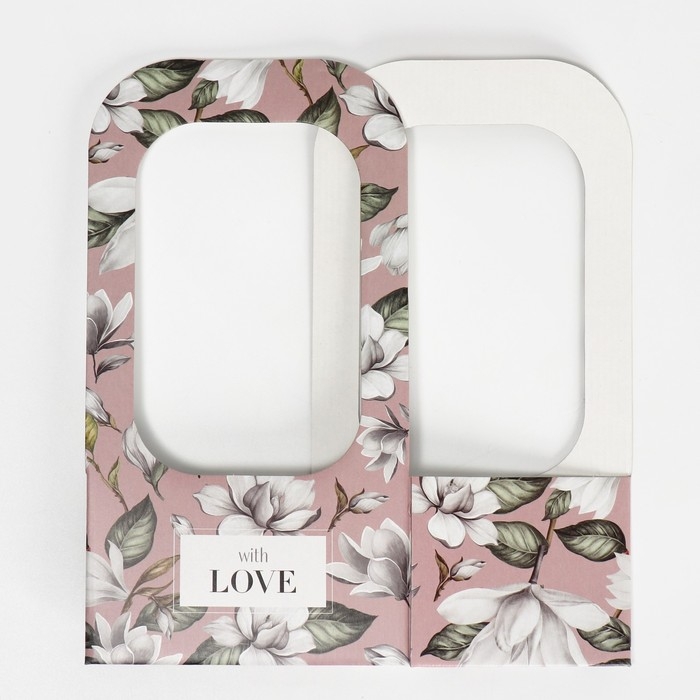 Коробка-переноска для цветов &laquo;С любовью&raquo;, 17 &times; 12 &times; 32 см