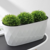 Кашпо для цветов со вставкой Laurel, 5 л, 35,4&times;15,2&times;15 см, цвет белый