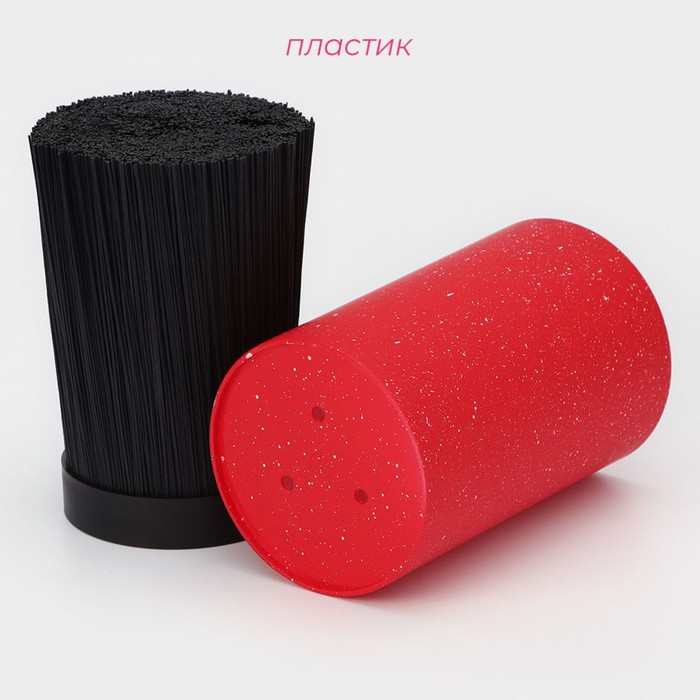 Подставка для ножей с наполнителем Доляна &laquo;Зефир&raquo;, 11&times;18 см, цвет красный