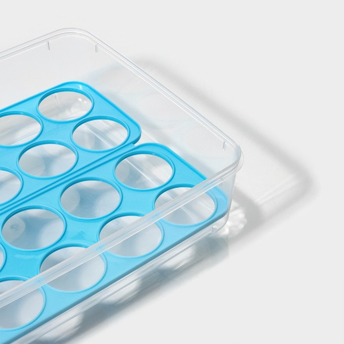 Контейнер для хранения яиц Доляна, 20 ячеек, 27,5&times;22&times;7 см, цвет МИКС