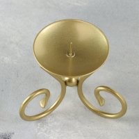 Подсвечник "Весел Н" металл на одну свечу, 9,5х7,6 см, золотой