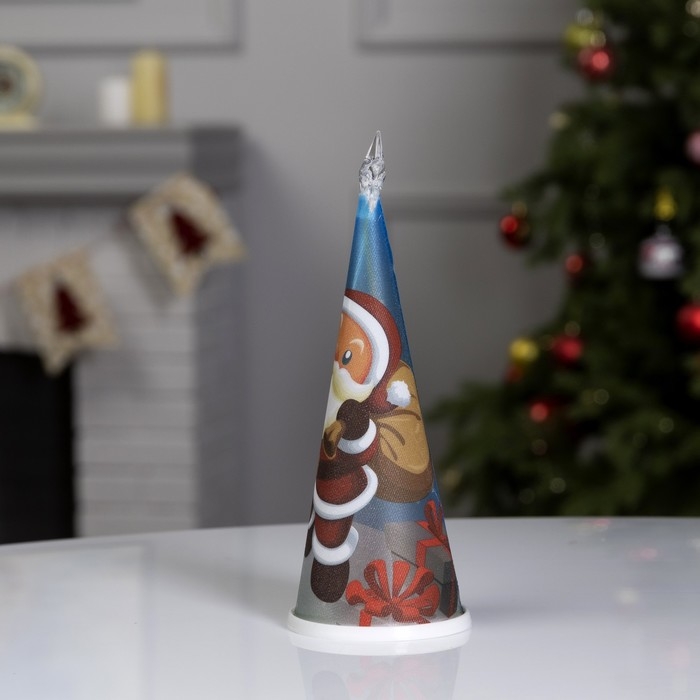 Светодиодная фигура &laquo;Ёлка с Дедом Морозом&raquo; 7.5 &times; 21 &times; 7.5 см, пластик, батарейки CR2032х1 (в комплекте), свечение мульти