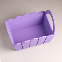 Кашпо деревянное 25&times;16&times;17 см "Мария", ручки боковые, МДФ, Фиолетовый