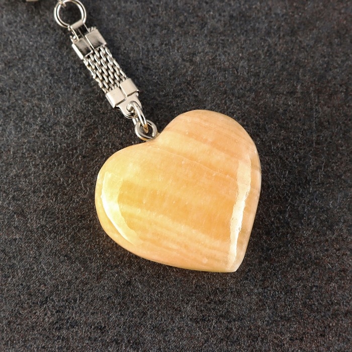 Брелок &laquo;Сердце&raquo;, 3,5х3,5 см, медовый, оникс