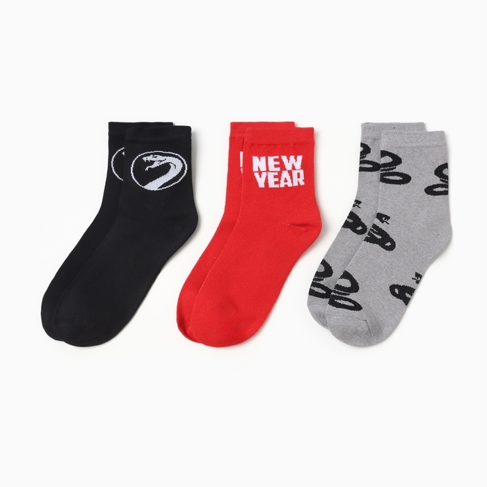 Подарочный набор термос и носки 3 пары KAFTAN New year  р. 41-44 (27-29 см)