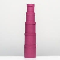 Набор шляпных коробок 5 в 1 "Фуксия", 20 &times; 20 &times; 20‒13,5 &times; 13,5 &times; 13,5 см