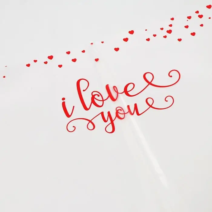 Пленка для декора и флористики, прозрачная &laquo;Сердечки&raquo;, лист 1 шт., 60&times;60 см