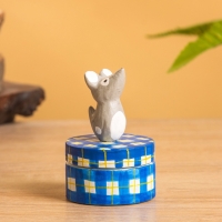 Сувенирная шкатулка &laquo;Мышка&raquo;, 5&times;5&times;7 см, дерево, синяя