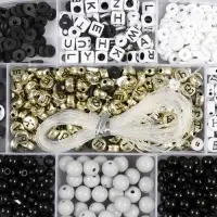 Бусины в шкатулке "Классика. Буквы" бисер 8/0 12,5х19х2 см