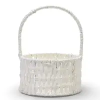 Набор корзин 3 шт пластик 20х20х11 17х17х9 14х14х7 см ручка h=10см белый круг