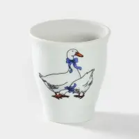 Подставка для яйца, рюмка Добрушский завод &laquo;Гуси&raquo;, 50 мл, фарфор, белая