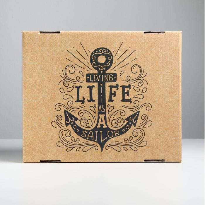 Коробка подарочная складная, упаковка, &laquo;Морская&raquo;, 31 х 25.5 х 16 см