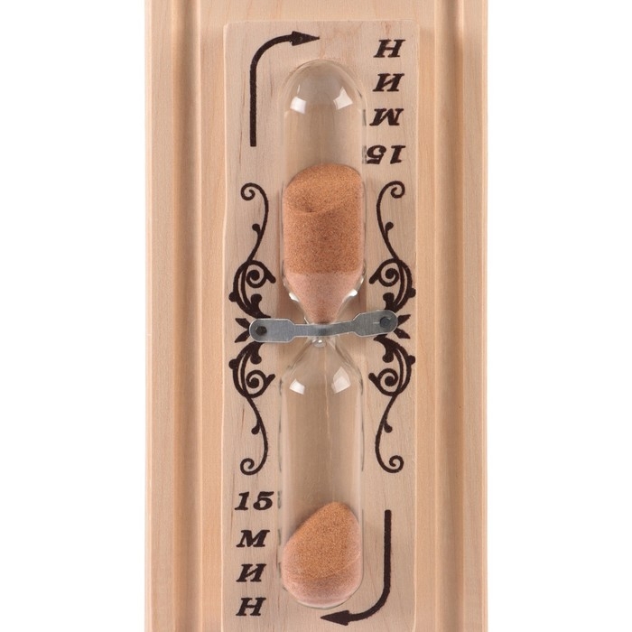 Термометр, градусник для бани и сауны, с песочными часами на 15 минут, от 0&deg;C до +120&deg;C