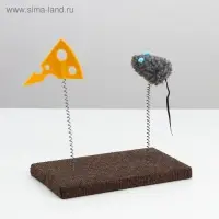 Игрушка для кошек с дразнилками "Мышь и сыр", 26 х 14,5 х 22 см  микс цветов