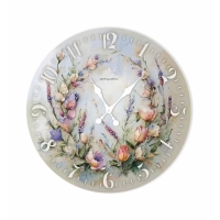 Часы настенные "Lavanda", прованс, интерьерные, плавный ход, d-45 см, цветочный дизайн