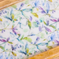 Набор розеток на подносе "Оттенки сирени" (3 шт) дерево манго 33,5х13х6,5 см