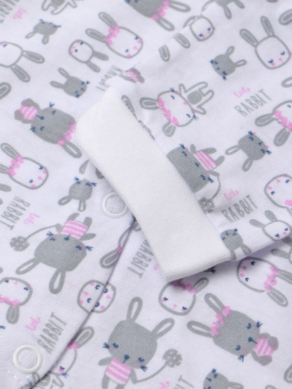 Кофточка детская ATA kids &laquo;Зайки&raquo;, белая/розовая, рост 62