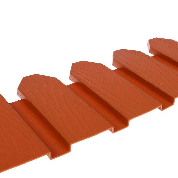 Ограждение декоративное, 18 &times; 300 см, 6 секций, пластик, терракотовое, &laquo;Дачник&raquo;