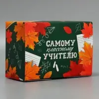 Коробка подарочная сборная, упаковка, &laquo;Классному учителю&raquo;, 22 х 15 х 10 см