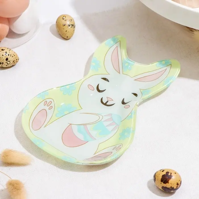 Блюдо стеклянное сервировочное Доляна &laquo;Пасхальный кролик&raquo;, 20&times;13,5 см