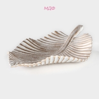 Блюдо для фруктов Доляна &laquo;Лист&raquo;, 35,5&times;20&times;5 см, цвет золотой с белым