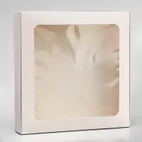 Коробка самосборная, белая, 19&times;19&times;3 см