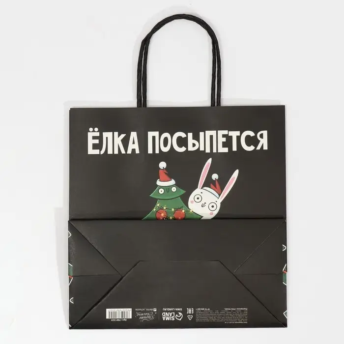 Пакет подарочный новогодний &laquo;А ты держись&raquo;, 22 х 22 х 11 см