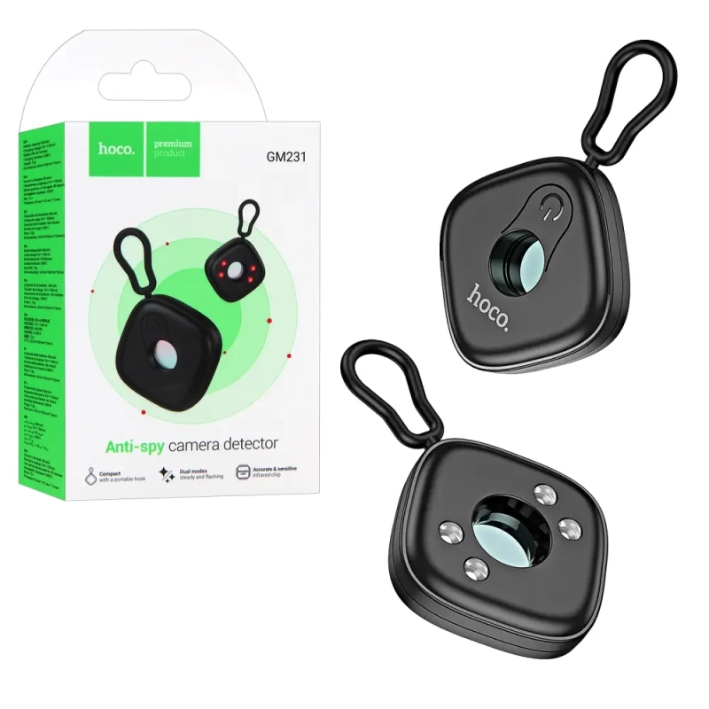 Детектор скрытых камер GM231 Anti-spy время работы 40 мин HOCO чёрный