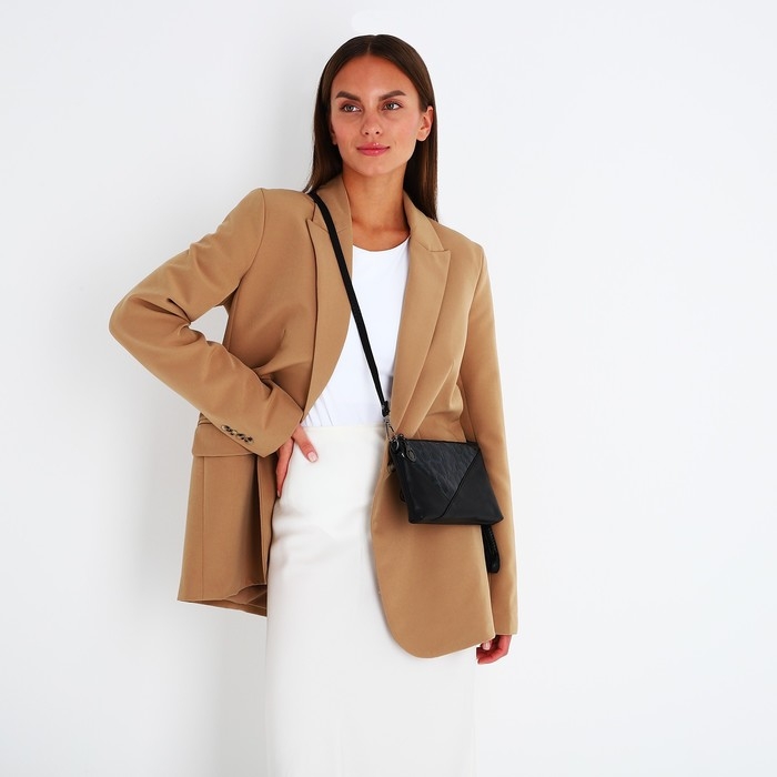 Сумка-клатч на молнии, цвет чёрный/зелёный Сумка-клатч на молнии, цвет чёрный/зелёный