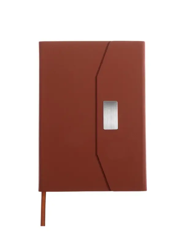 Ежедневник недатированный формат А5, с клапаном, 112л, линия, пвх, Коричневый