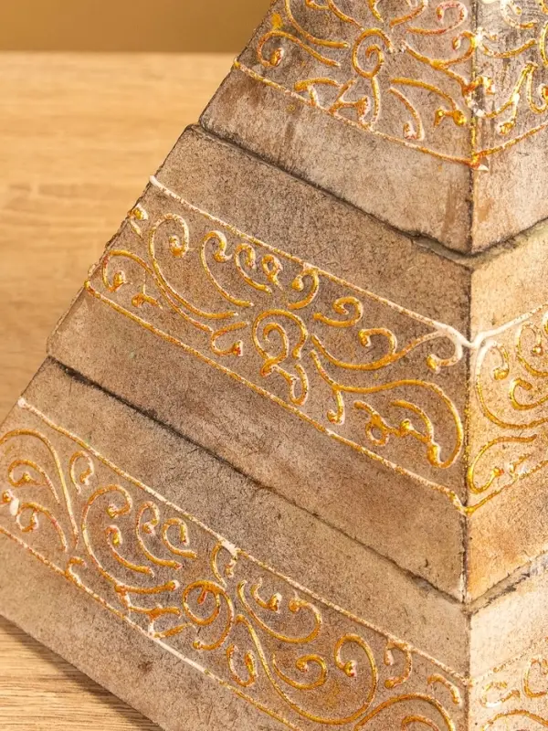 Шкатулка "Пирамидка" 15х15х20 см, МДФ, цв. бежевый