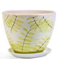 Горшок цветочный поддоном  8 л,  керамика, Тропики (М)