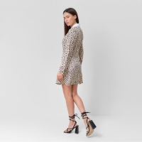 Платье женское с воротником MIST р. 50, бежевый Платье женское с воротником MIST р. 50, бежевый