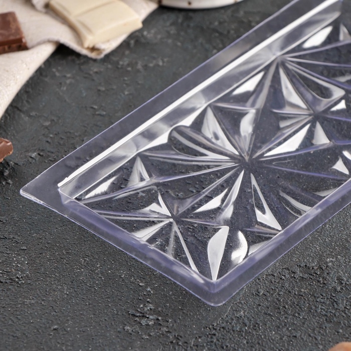 Форма для шоколада &laquo;Цветы&raquo;, пластик, 20,5&times;10,5&times;1,5 см, прозрачная