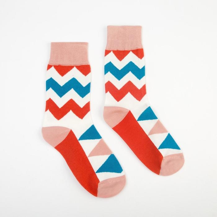 Носки MINAKU &laquo;Зигзаги&raquo;, размер 36-39 (23-25 см)