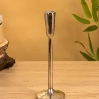 Подсвечник "Модэст" 8х8х23 см, алюминий, цв. серебро