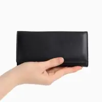 Кошелек жен 06-01-01 Июнь2523, 19*3*10 см, 3 отд+отд/молн, д/карт, д/монет, на магните черн   109097