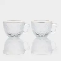 Набор кружек "Льдинка", 2 шт, золотой обод, 410 мл, 10,5х21х8,5 см