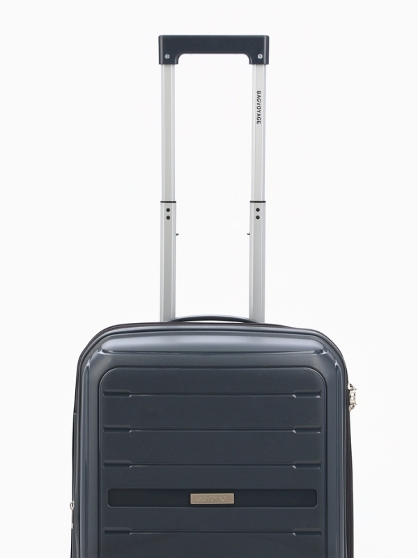 Чемодан 20", PP, 38*22*56, отд на молнии, код замок, 4 колеса, серый