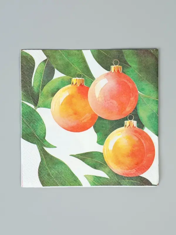 Салфетки бумажные трёхслойные &laquo;Апельсиновые шары&raquo;, 33х33, 20 шт