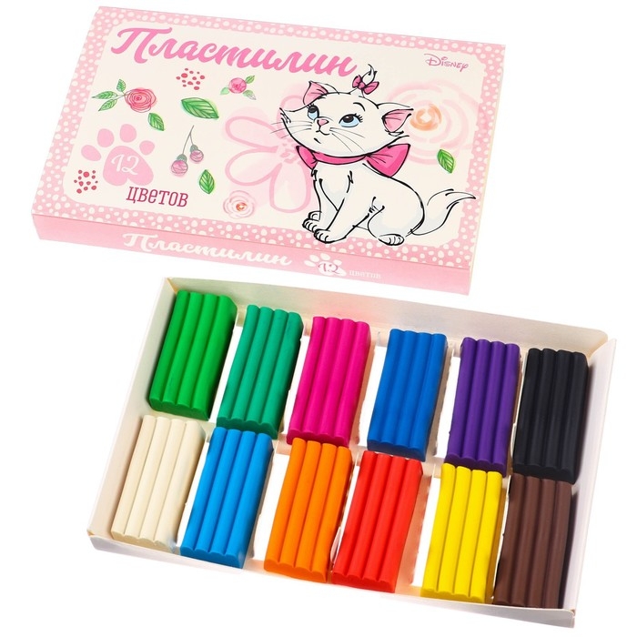 Пластилин 12 цветов 180 г &laquo;Мари&raquo;, Коты-аристократы