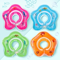 Круг для плавания новорожденных на шею &laquo;Подводный мир&raquo;, надувной, с ручками, цвет МИКС, Крошка Я