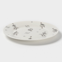 Тарелка обеденная Доляна "Гуси" цвет белый  25,5х2,5 см