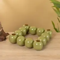 Подсвечник на 4 свечи &laquo;Бусы&raquo;, с 12 сферами, 20.5&times;20.5&times;5.5 см, авокадо