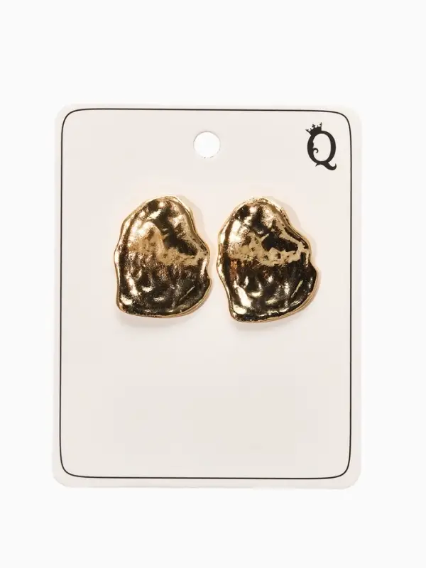 Серьги металл &laquo;Мятые&raquo;, цвет золото