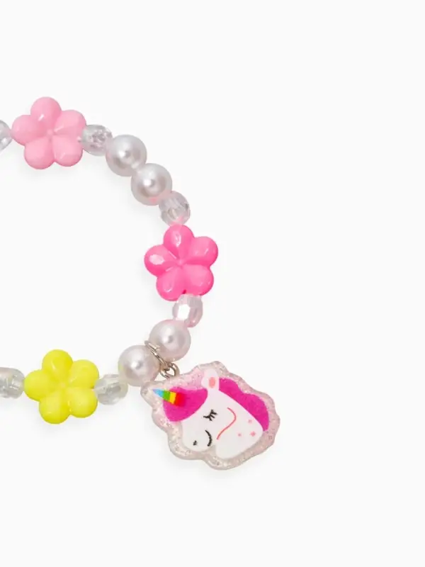 Браслет детский набор 3 шт. "Выбражулька" сердце, единорог, силиконовый, разноцветный